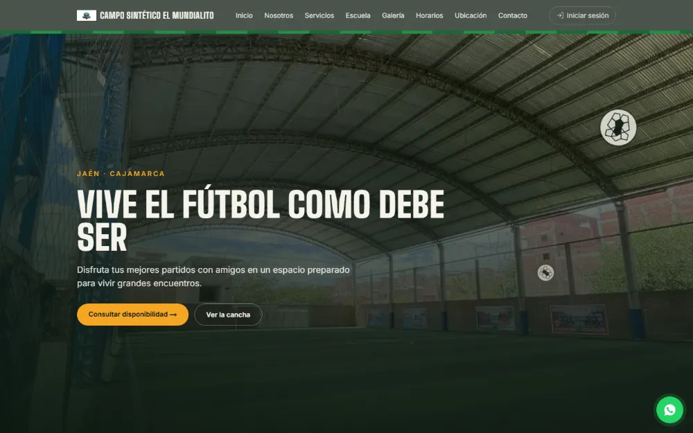 Página web y sistema de gestión del Campo Sintético El Mundialito